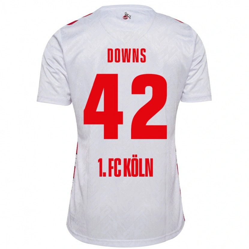 Danxen Niño Camiseta Damion Downs #42 Blanco Rojo 1ª Equipación 2024/25 La Camisa