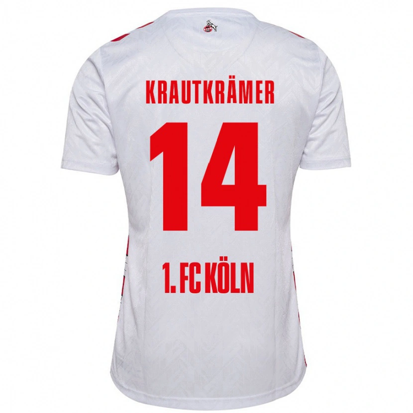 Danxen Niño Camiseta Jakob Krautkrämer #14 Blanco Rojo 1ª Equipación 2024/25 La Camisa