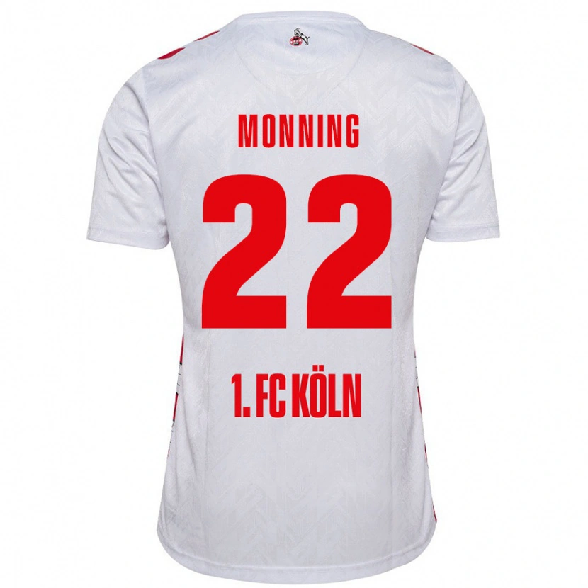 Danxen Niño Camiseta Marlon Monning #22 Blanco Rojo 1ª Equipación 2024/25 La Camisa