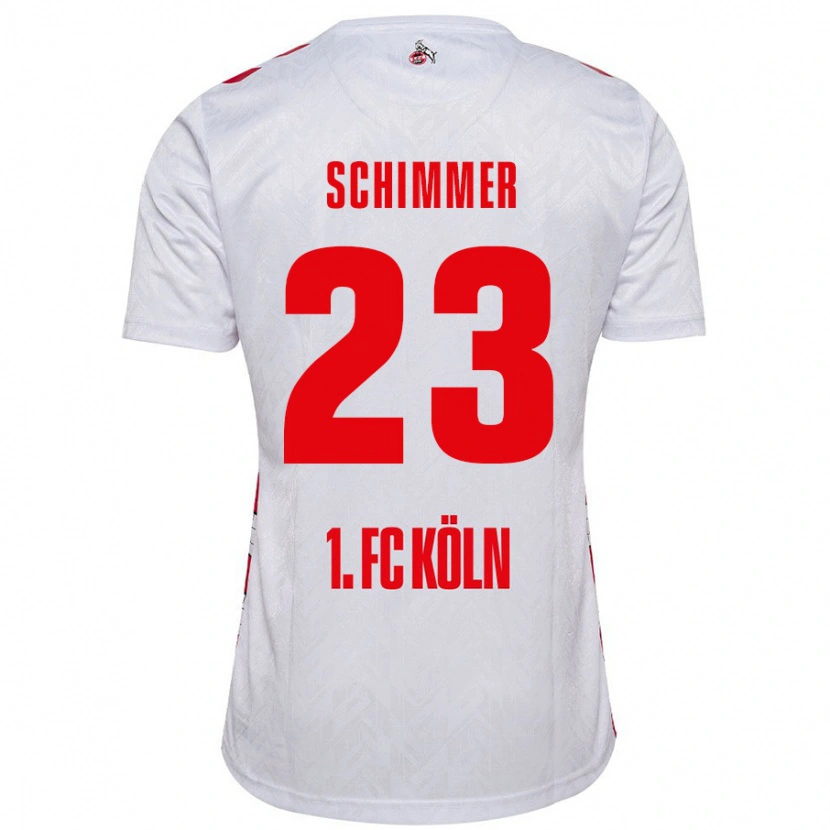 Danxen Niño Camiseta Marleen Schimmer #23 Blanco Rojo 1ª Equipación 2024/25 La Camisa