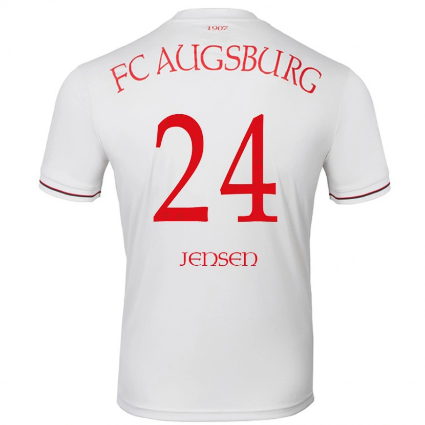 Danxen Niño Camiseta Fredrik Jensen #24 Blanco 1ª Equipación 2024/25 La Camisa