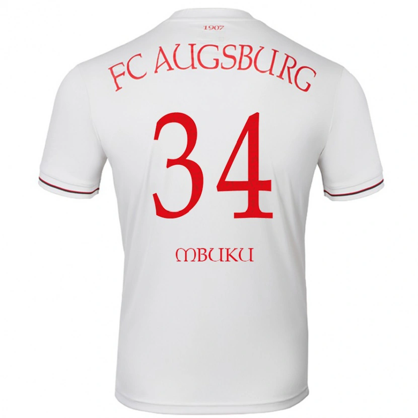 Danxen Niño Camiseta Nathanaël Mbuku #34 Blanco 1ª Equipación 2024/25 La Camisa