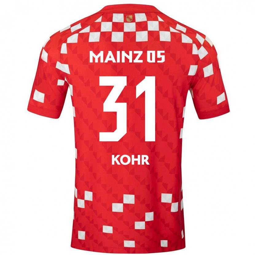 Danxen Niño Camiseta Dominik Kohr #31 Blanco Rojo 1ª Equipación 2024/25 La Camisa