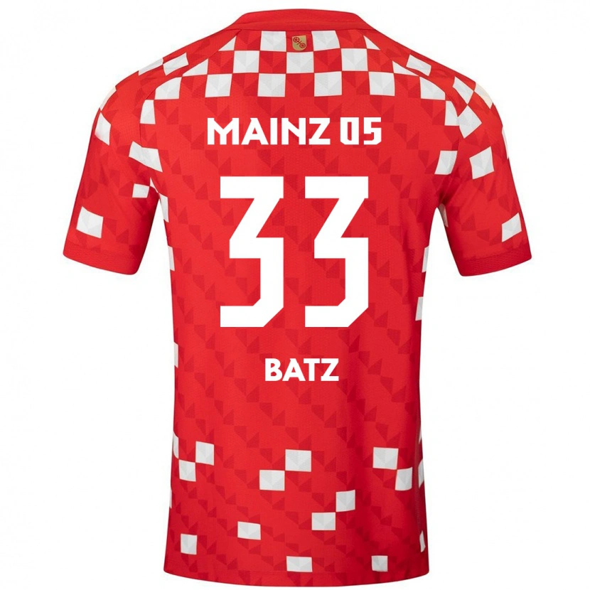 Danxen Niño Camiseta Daniel Batz #33 Blanco Rojo 1ª Equipación 2024/25 La Camisa