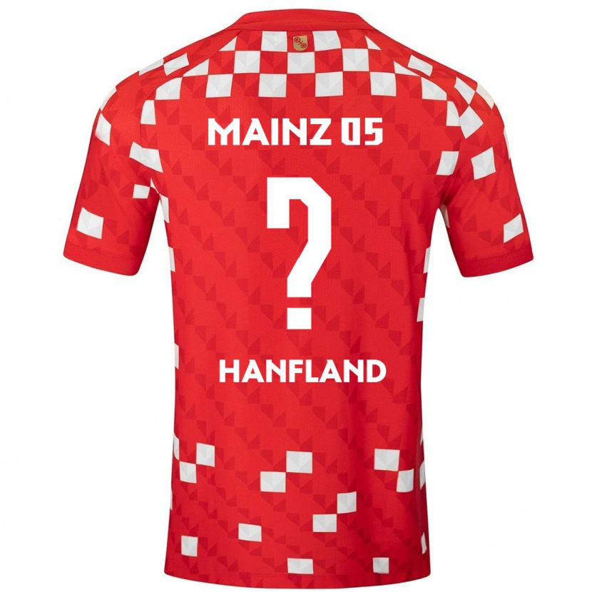 Danxen Niño Camiseta Paul Hanfland #0 Blanco Rojo 1ª Equipación 2024/25 La Camisa