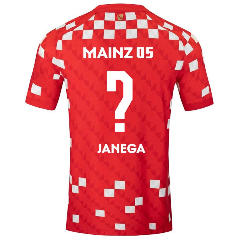 Danxen Niño Camiseta Jan Janega #0 Blanco Rojo 1ª Equipación 2024/25 La Camisa