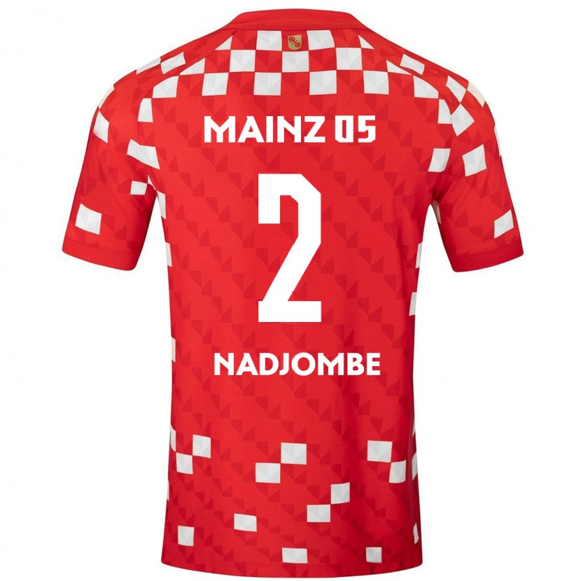 Danxen Niño Camiseta Jean-Marie Nadjombe #2 Blanco Rojo 1ª Equipación 2024/25 La Camisa