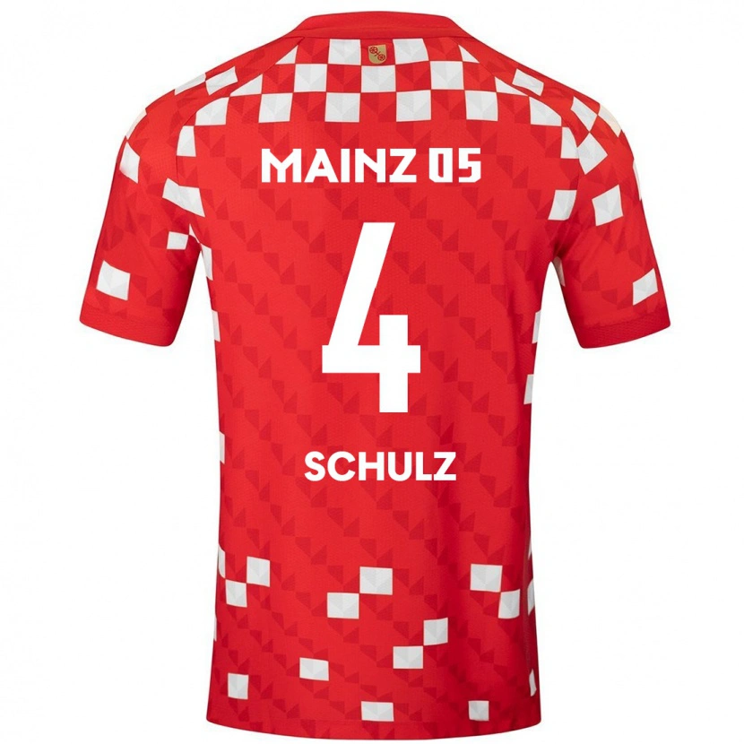 Danxen Niño Camiseta Philipp Schulz #4 Blanco Rojo 1ª Equipación 2024/25 La Camisa