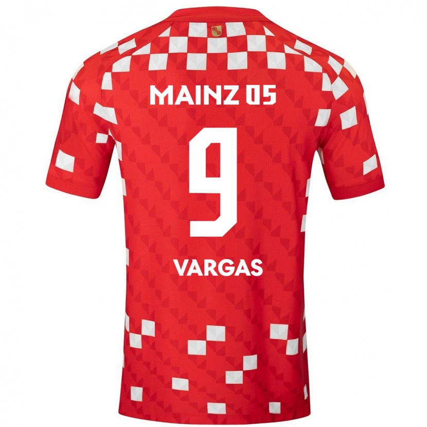 Danxen Niño Camiseta Nayrobi Vargas #9 Blanco Rojo 1ª Equipación 2024/25 La Camisa