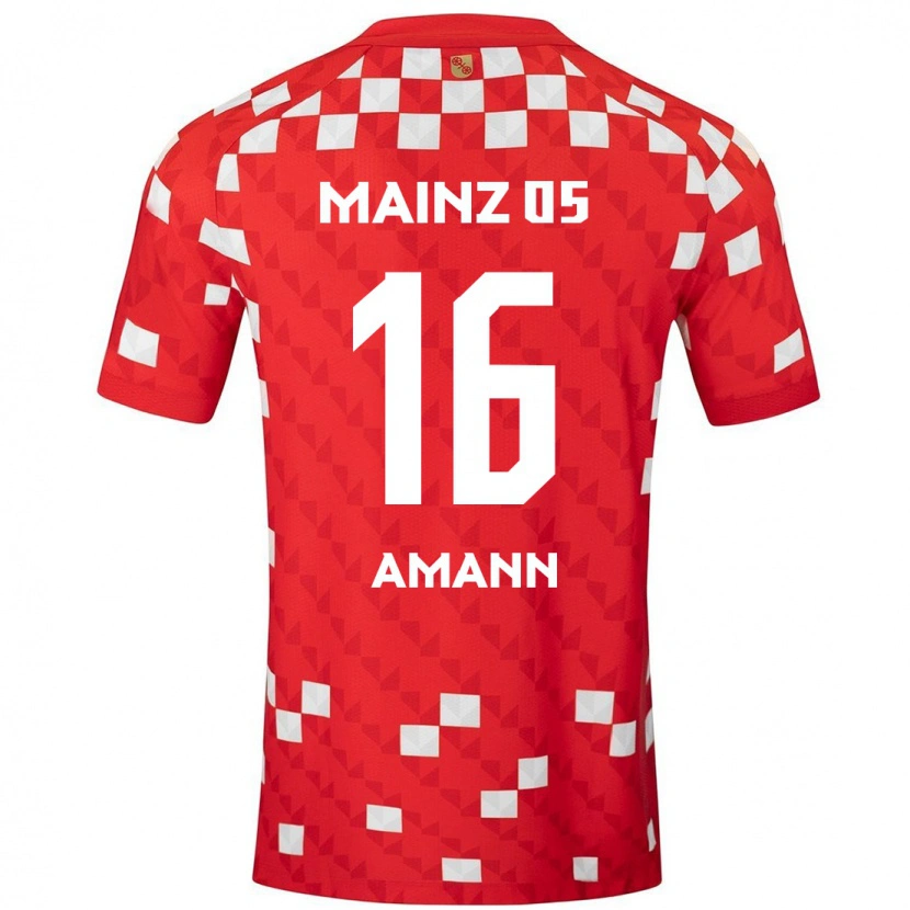 Danxen Niño Camiseta Jason Amann #16 Blanco Rojo 1ª Equipación 2024/25 La Camisa