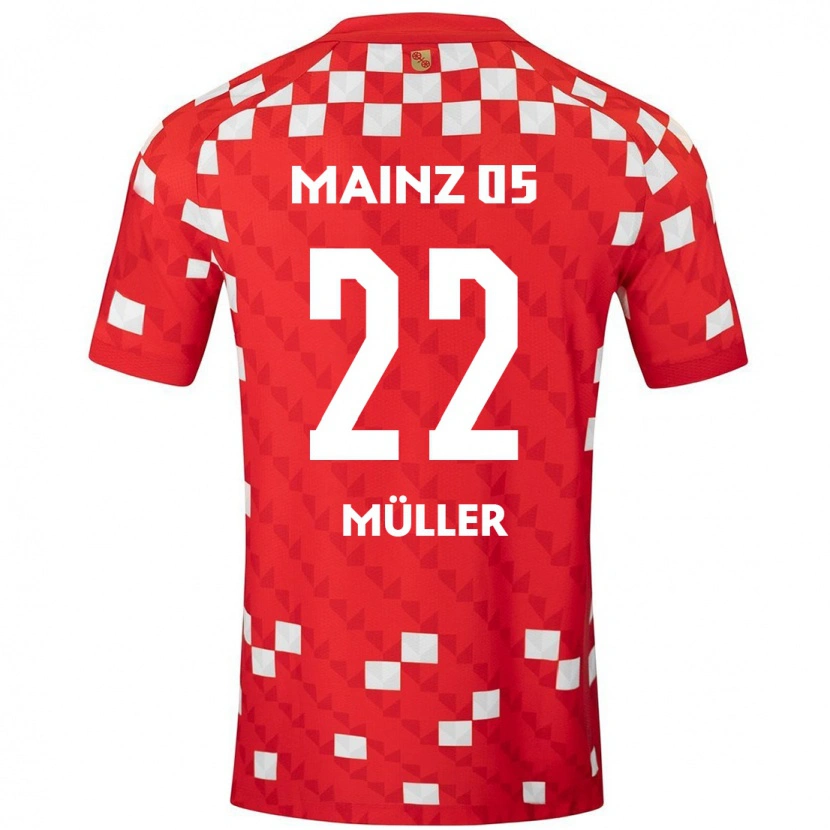 Danxen Niño Camiseta Tim Müller #22 Blanco Rojo 1ª Equipación 2024/25 La Camisa