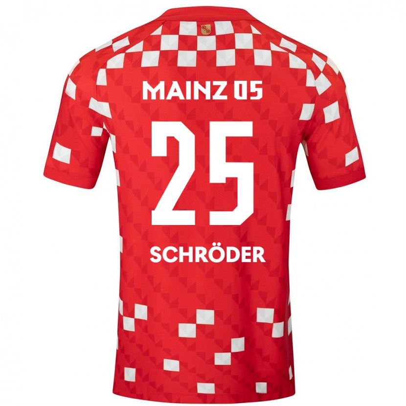 Danxen Niño Camiseta Maxim Schröder #25 Blanco Rojo 1ª Equipación 2024/25 La Camisa