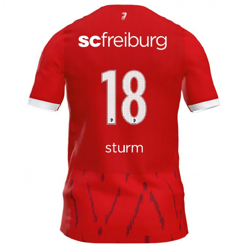 Danxen Niño Camiseta Yann Sturm #18 Rojo 1ª Equipación 2024/25 La Camisa