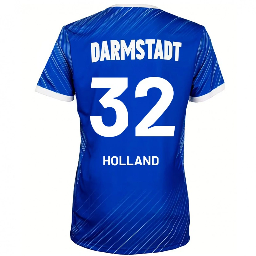 Danxen Niño Camiseta Fabian Holland #32 Azul Blanco 1ª Equipación 2024/25 La Camisa