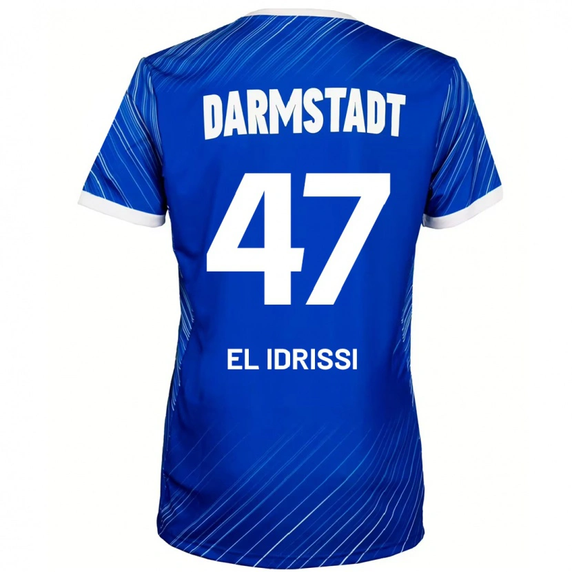 Danxen Niño Camiseta Othmane El Idrissi #47 Azul Blanco 1ª Equipación 2024/25 La Camisa