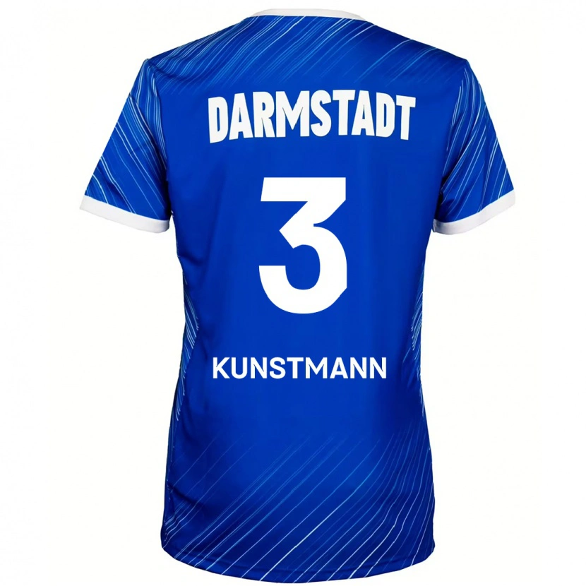 Danxen Niño Camiseta Kelvin Kunstmann #3 Azul Blanco 1ª Equipación 2024/25 La Camisa