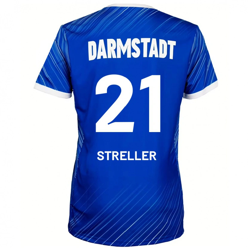 Danxen Niño Camiseta Till Streller #21 Azul Blanco 1ª Equipación 2024/25 La Camisa