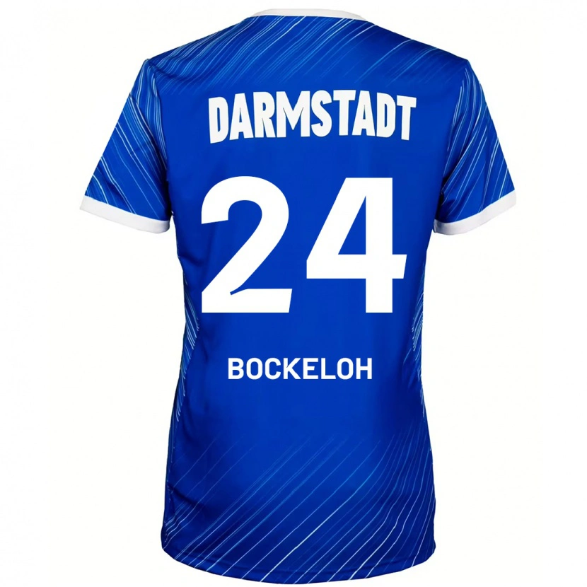 Danxen Niño Camiseta Leonhard Bockeloh #24 Azul Blanco 1ª Equipación 2024/25 La Camisa