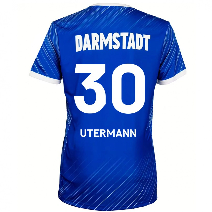 Danxen Niño Camiseta Anton Utermann #30 Azul Blanco 1ª Equipación 2024/25 La Camisa