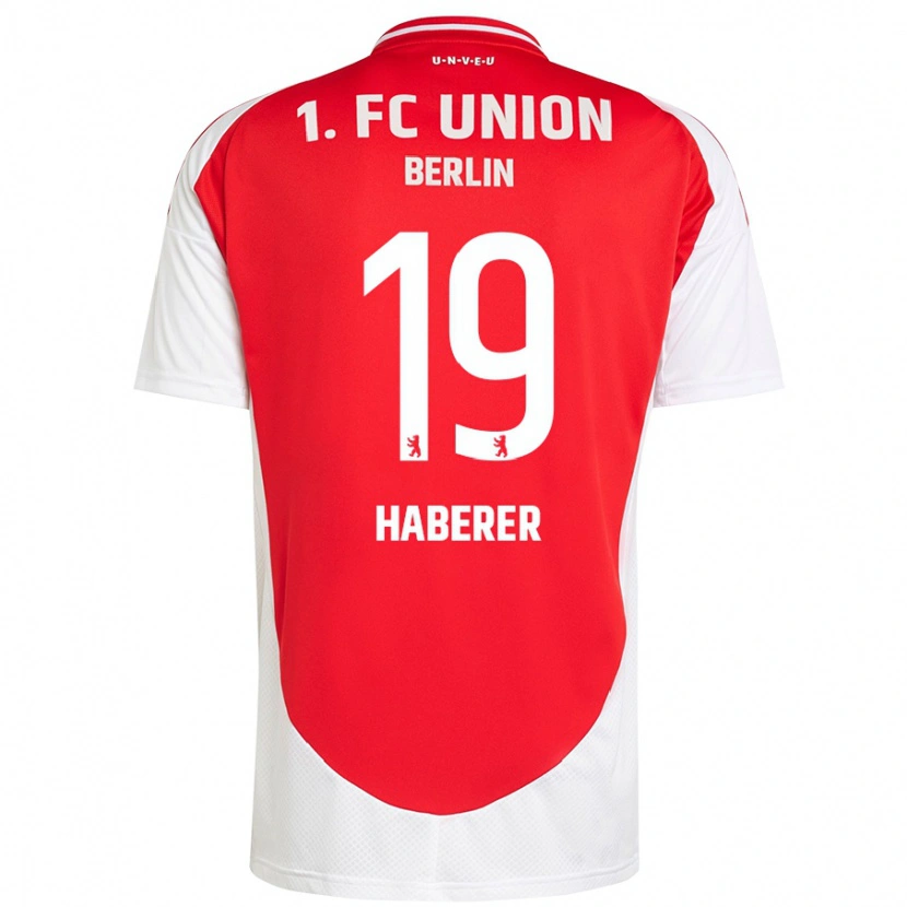 Danxen Niño Camiseta Janik Haberer #19 Rojo Blanco 1ª Equipación 2024/25 La Camisa