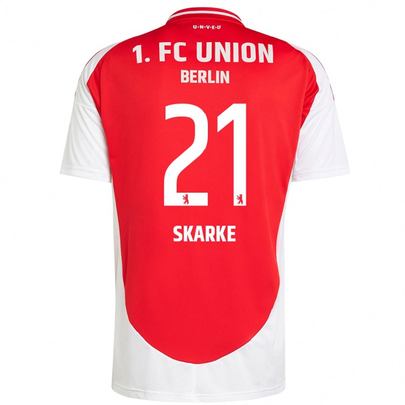 Danxen Niño Camiseta Tim Skarke #21 Rojo Blanco 1ª Equipación 2024/25 La Camisa