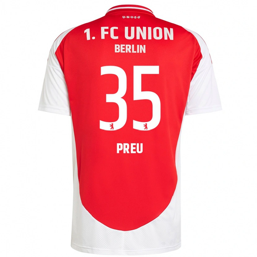 Danxen Niño Camiseta David Preu #35 Rojo Blanco 1ª Equipación 2024/25 La Camisa