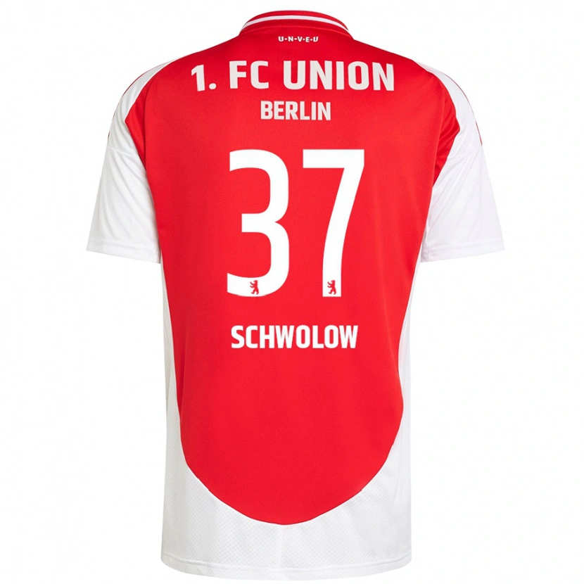 Danxen Niño Camiseta Alexander Schwolow #37 Rojo Blanco 1ª Equipación 2024/25 La Camisa