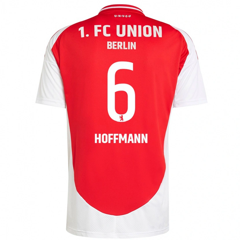 Danxen Niño Camiseta Finn Hoffmann #6 Rojo Blanco 1ª Equipación 2024/25 La Camisa