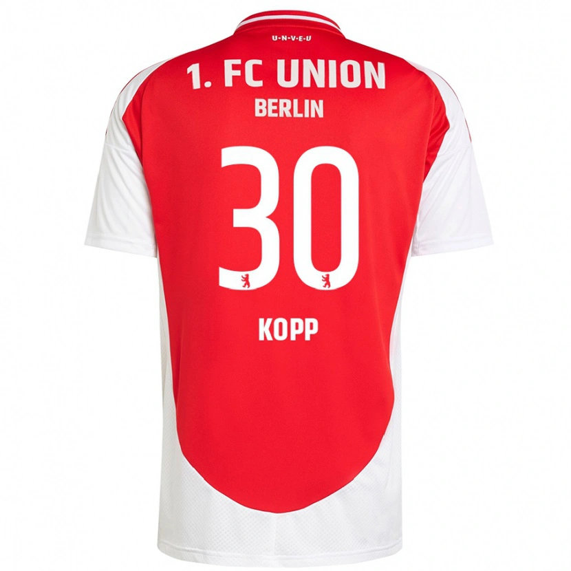 Danxen Niño Camiseta Marvin Kopp #30 Rojo Blanco 1ª Equipación 2024/25 La Camisa