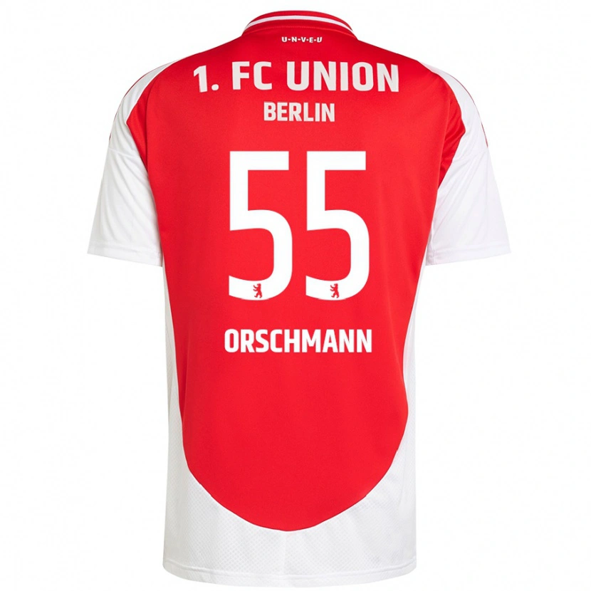 Danxen Niño Camiseta Katja Orschmann #55 Rojo Blanco 1ª Equipación 2024/25 La Camisa