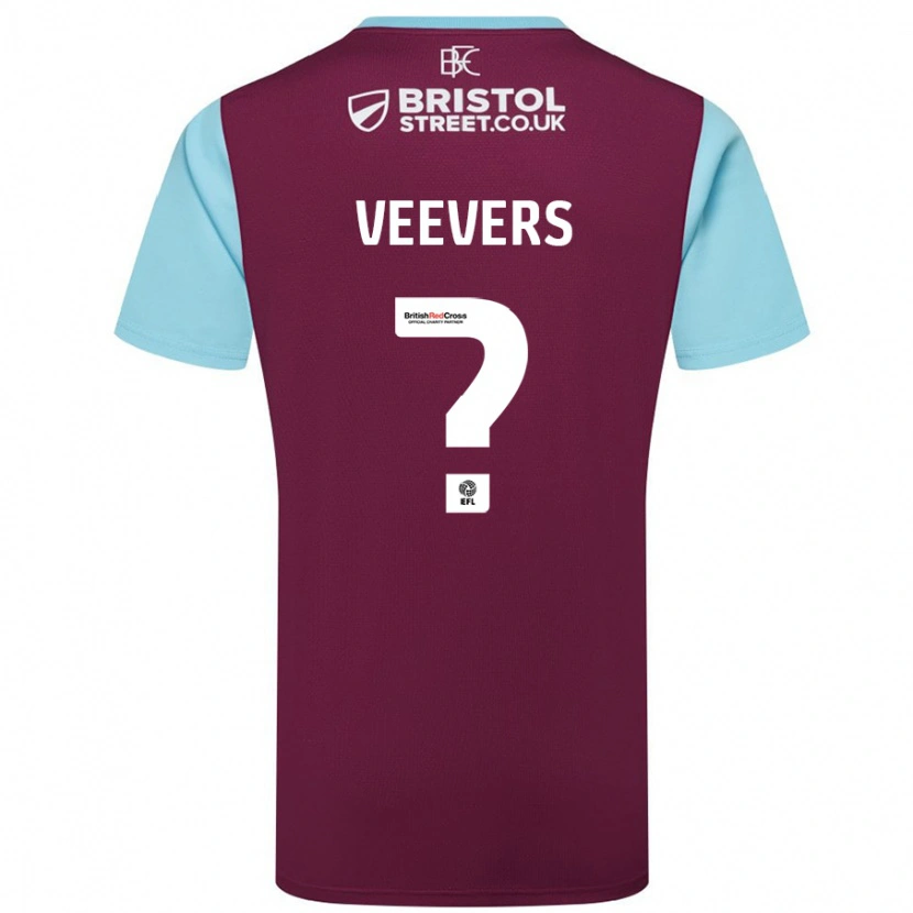 Danxen Niño Camiseta Charlie Veevers #0 Borgoña Azul Cielo 1ª Equipación 2024/25 La Camisa