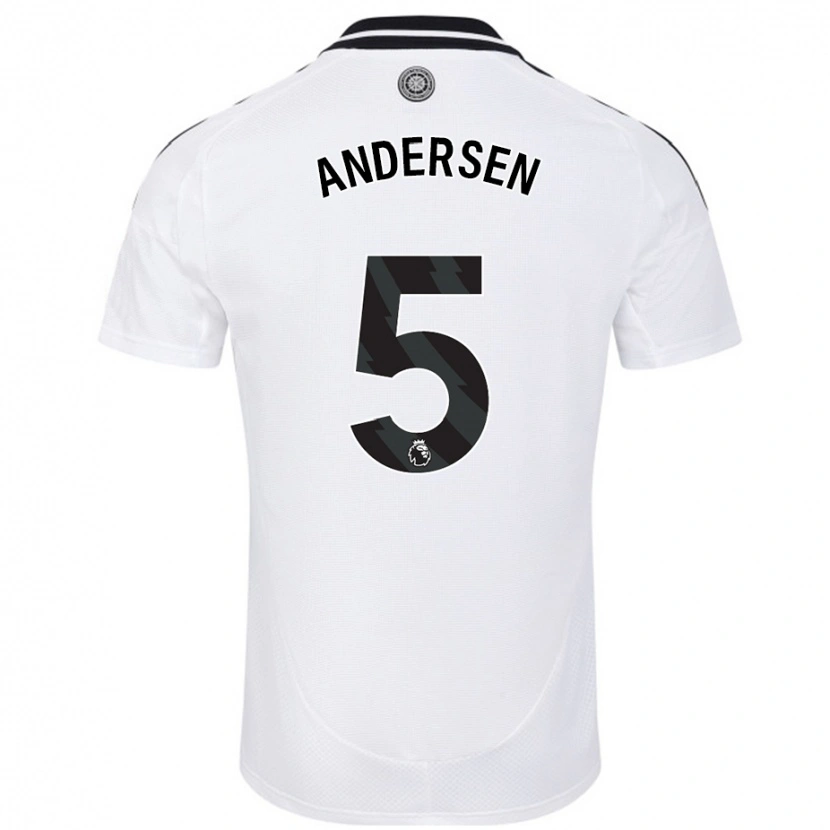 Danxen Niño Camiseta Joachim Andersen #5 Blanco 1ª Equipación 2024/25 La Camisa