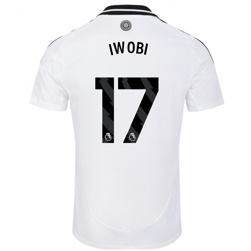 Danxen Niño Camiseta Alex Iwobi #17 Blanco 1ª Equipación 2024/25 La Camisa