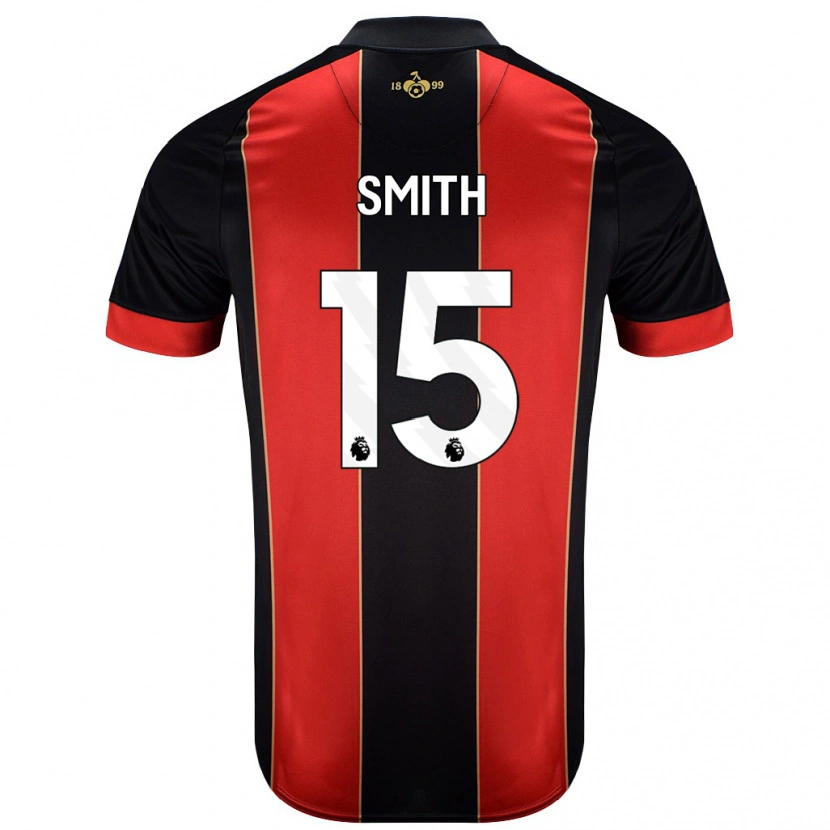 Danxen Niño Camiseta Adam Smith #15 Rojo Negro 1ª Equipación 2024/25 La Camisa