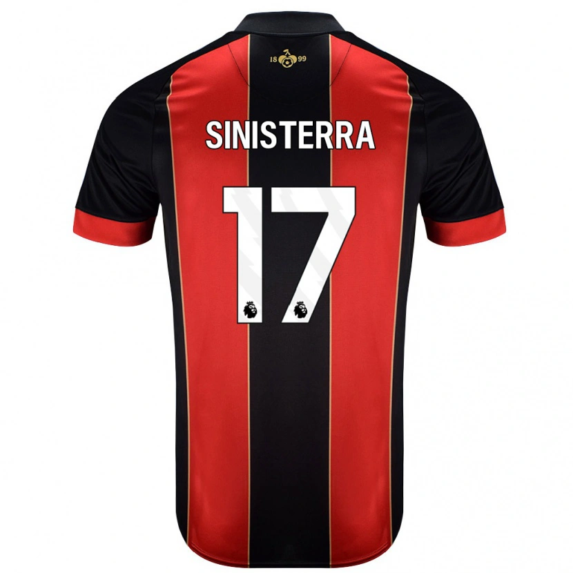 Danxen Niño Camiseta Luis Sinisterra #17 Rojo Negro 1ª Equipación 2024/25 La Camisa