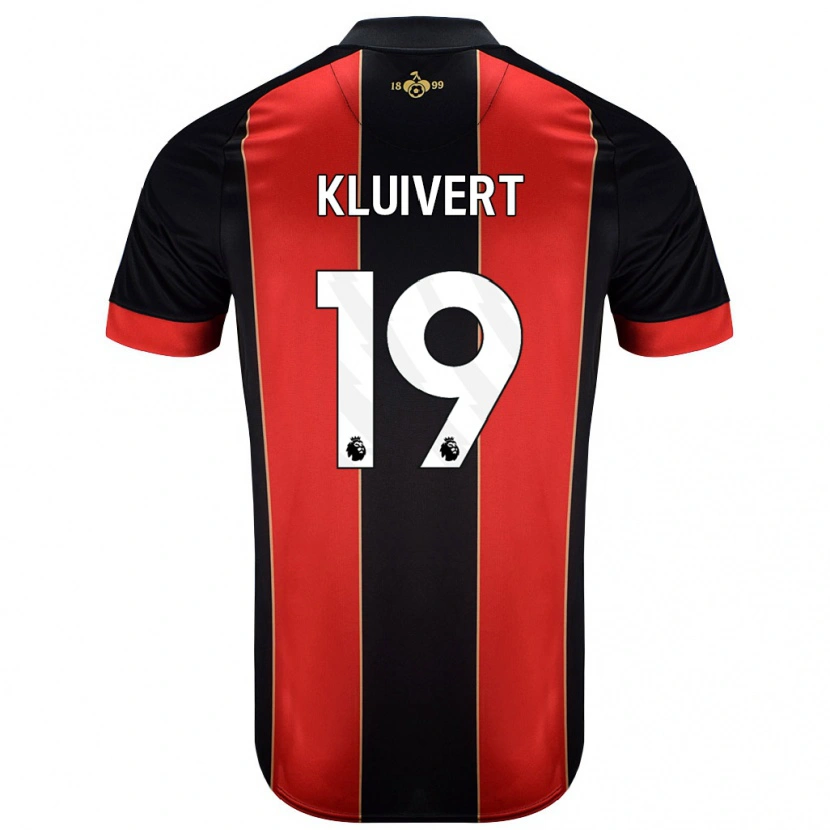 Danxen Niño Camiseta Justin Kluivert #19 Rojo Negro 1ª Equipación 2024/25 La Camisa