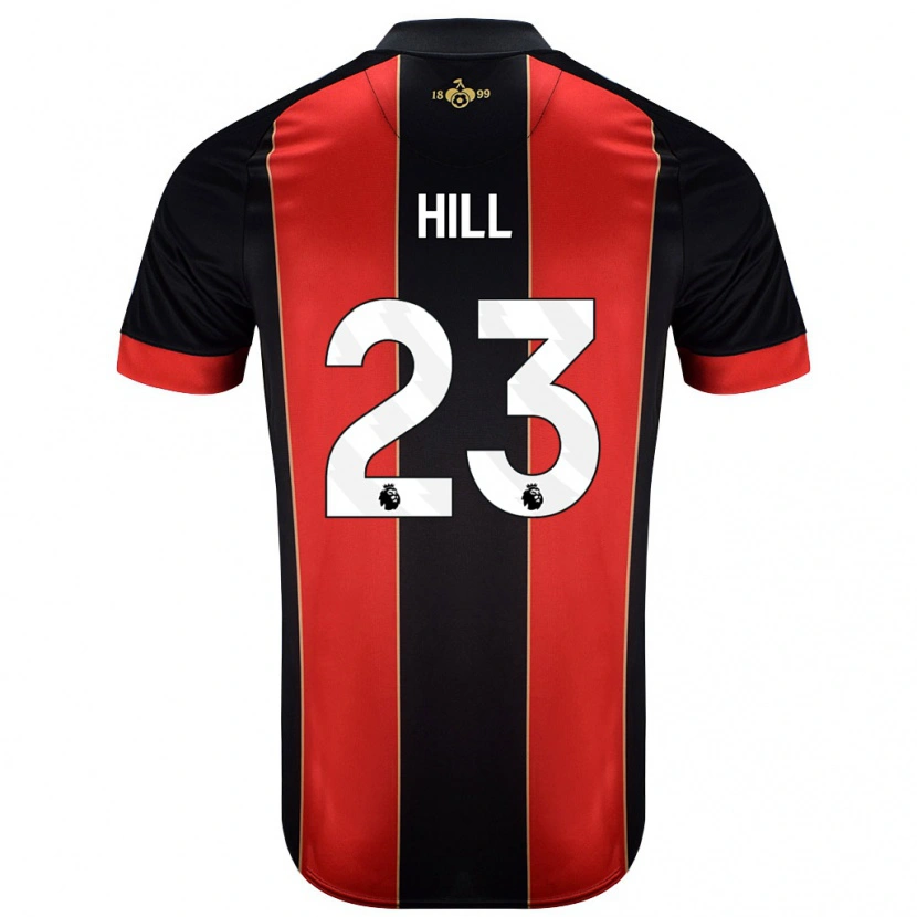 Danxen Niño Camiseta James Hill #23 Rojo Negro 1ª Equipación 2024/25 La Camisa