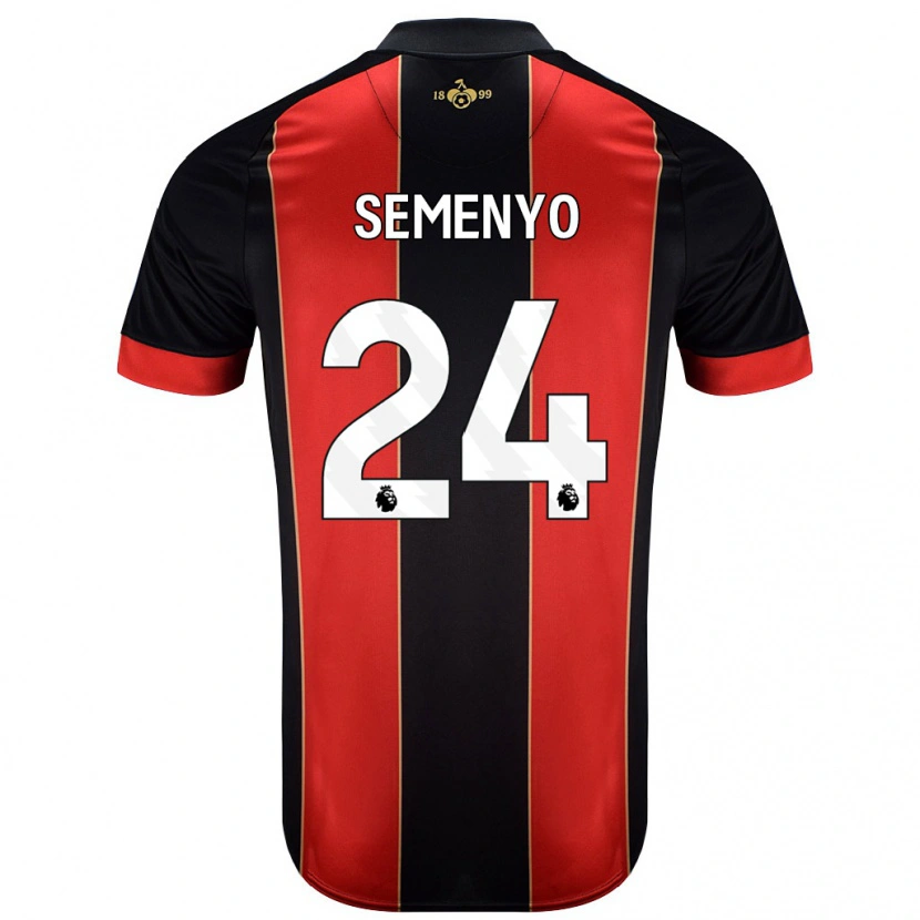 Danxen Niño Camiseta Antoine Semenyo #24 Rojo Negro 1ª Equipación 2024/25 La Camisa