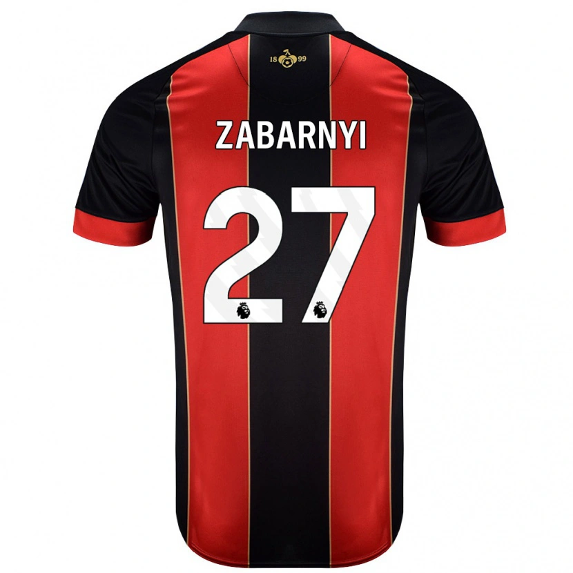 Danxen Niño Camiseta Ilya Zabarnyi #27 Rojo Negro 1ª Equipación 2024/25 La Camisa