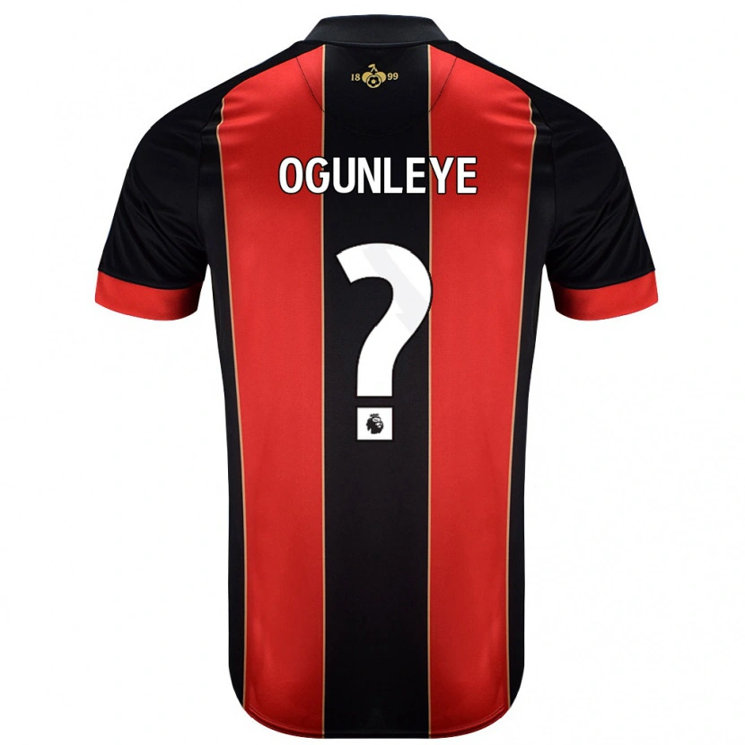 Danxen Niño Camiseta Malachi Ogunleye #0 Rojo Negro 1ª Equipación 2024/25 La Camisa