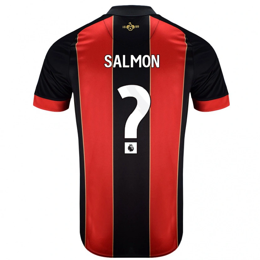 Danxen Niño Camiseta Josh Salmon #0 Rojo Negro 1ª Equipación 2024/25 La Camisa