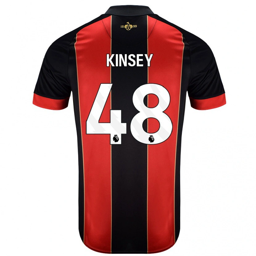 Danxen Niño Camiseta Max Kinsey #48 Rojo Negro 1ª Equipación 2024/25 La Camisa