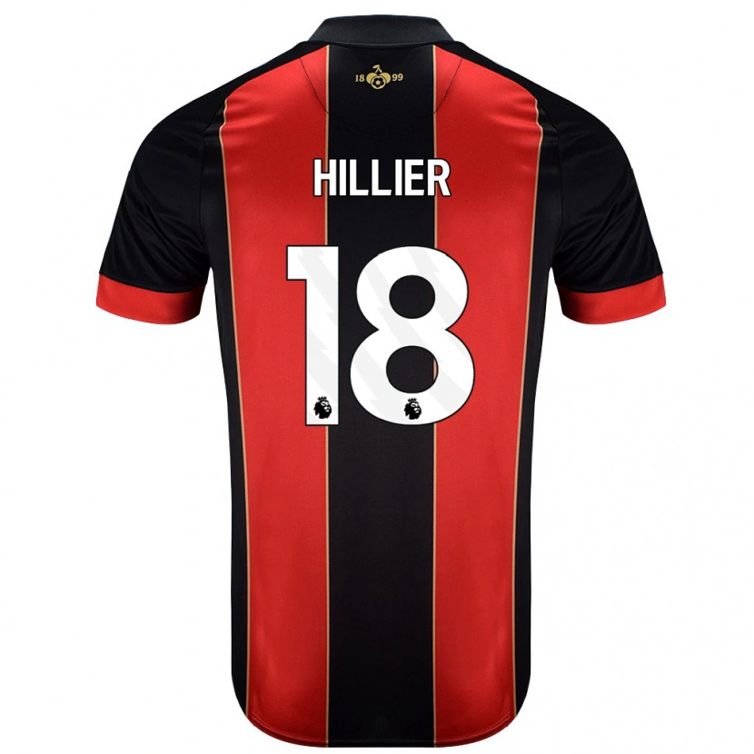 Danxen Niño Camiseta Gemma Hillier #18 Rojo Negro 1ª Equipación 2024/25 La Camisa