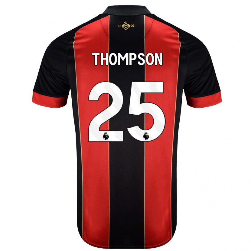 Danxen Niño Camiseta Kenni Thompson #25 Rojo Negro 1ª Equipación 2024/25 La Camisa