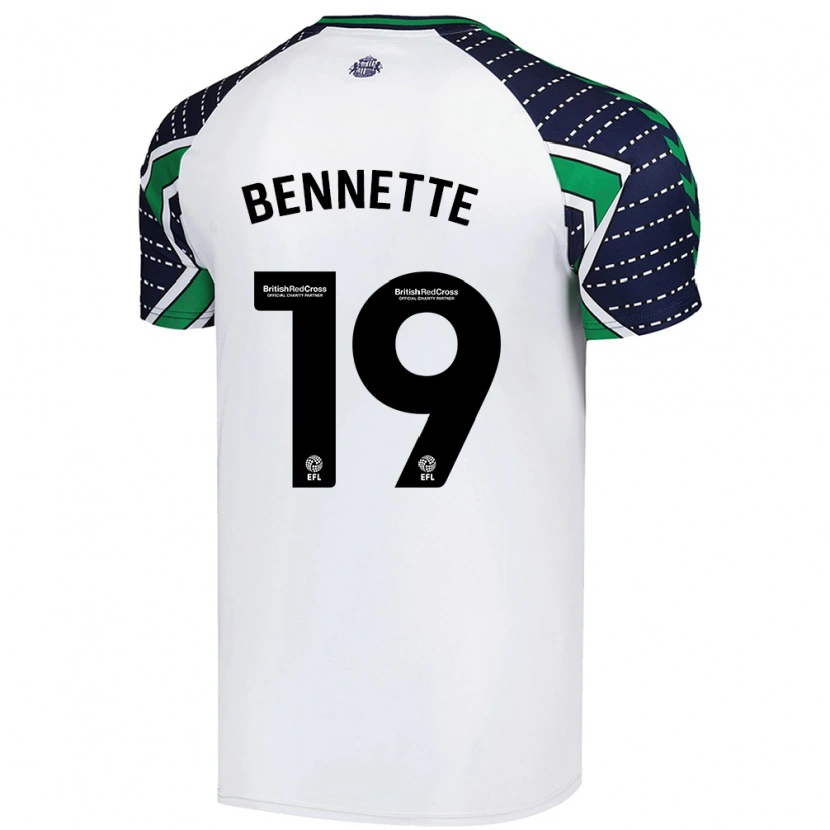 Danxen Niño Camiseta Jewison Bennette #19 Blanco 2ª Equipación 2024/25 La Camisa