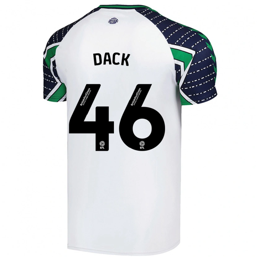 Danxen Niño Camiseta Bradley Dack #46 Blanco 2ª Equipación 2024/25 La Camisa