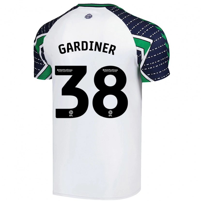 Danxen Niño Camiseta Harry Gardiner #38 Blanco 2ª Equipación 2024/25 La Camisa