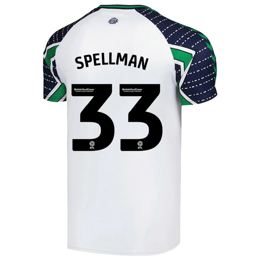 Danxen Niño Camiseta Michael Spellman #33 Blanco 2ª Equipación 2024/25 La Camisa