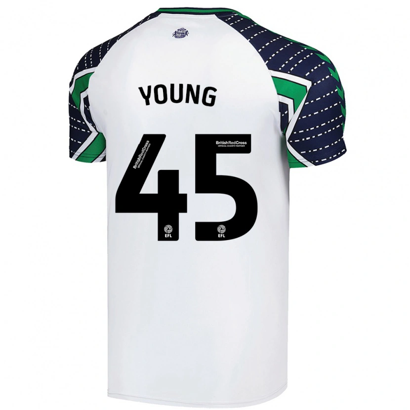 Danxen Niño Camiseta Matthew Young #45 Blanco 2ª Equipación 2024/25 La Camisa