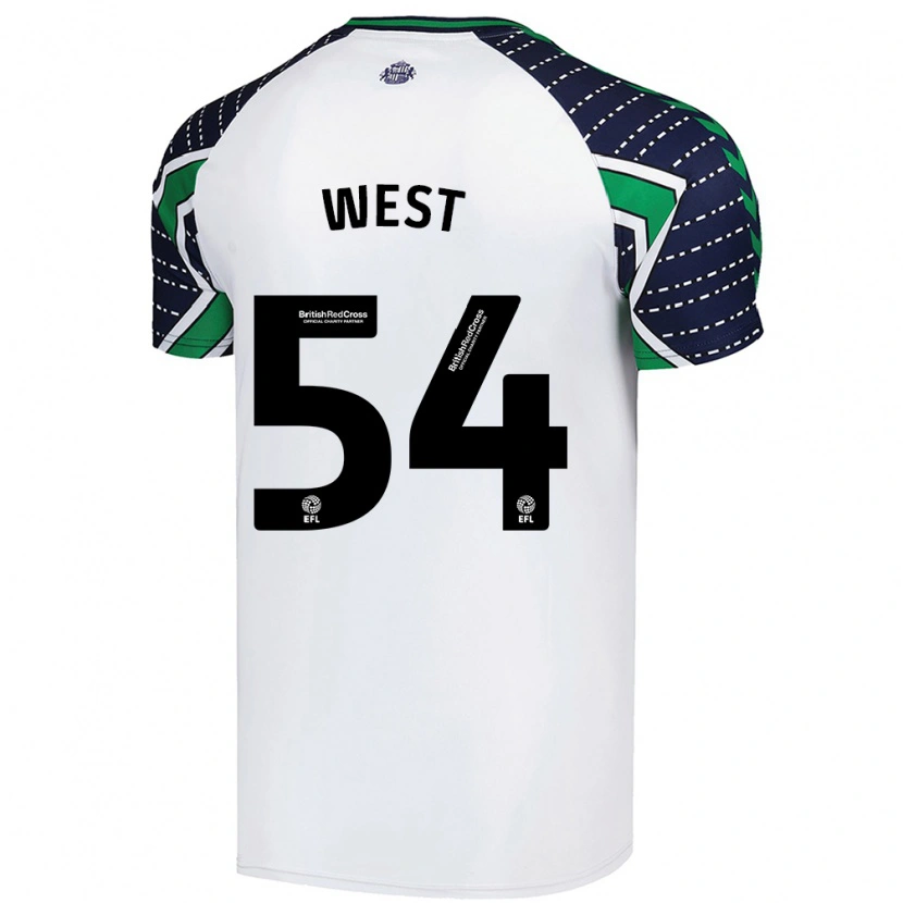 Danxen Niño Camiseta Ella West #54 Blanco 2ª Equipación 2024/25 La Camisa